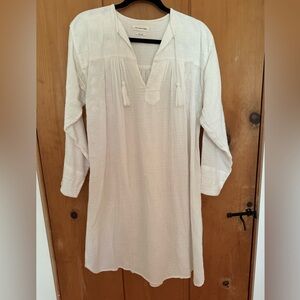 Isabel Marant Etoile White Embroidered Cotton Dress 38